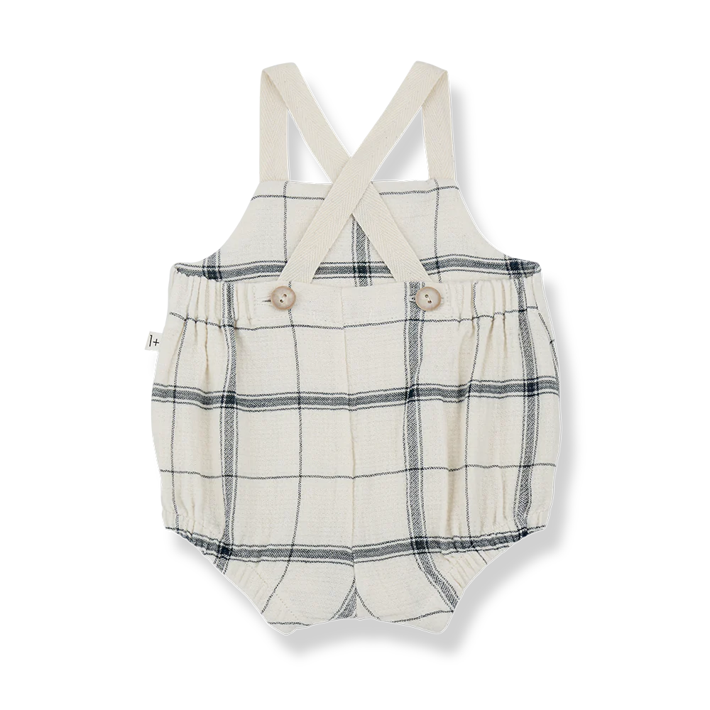 One + Family Ron Sleeveless Plaid Romper