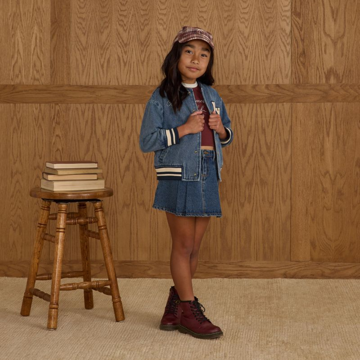 Rylee + Cru Pleated Denim Skirt Indigo Denim | Tuesday's Child