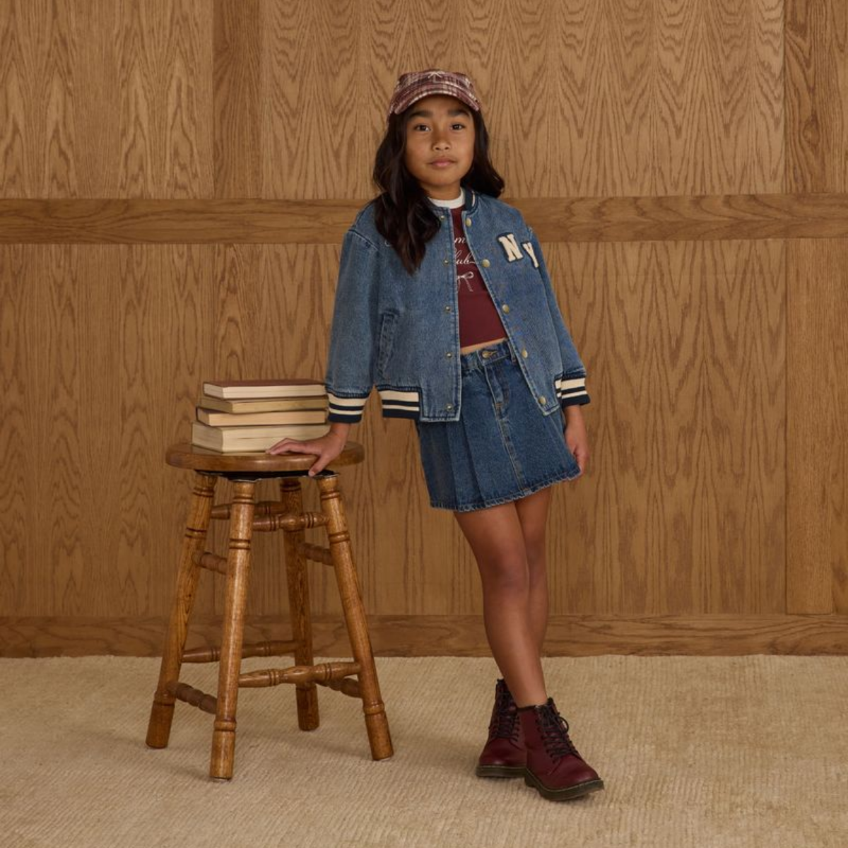 Rylee + Cru Pleated Denim Skirt Indigo Denim | Tuesday's Child