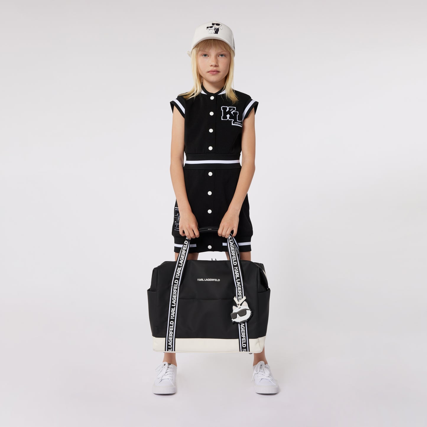 Karl Lagerfeld Button Down Varsity Dress w/ KL Patch