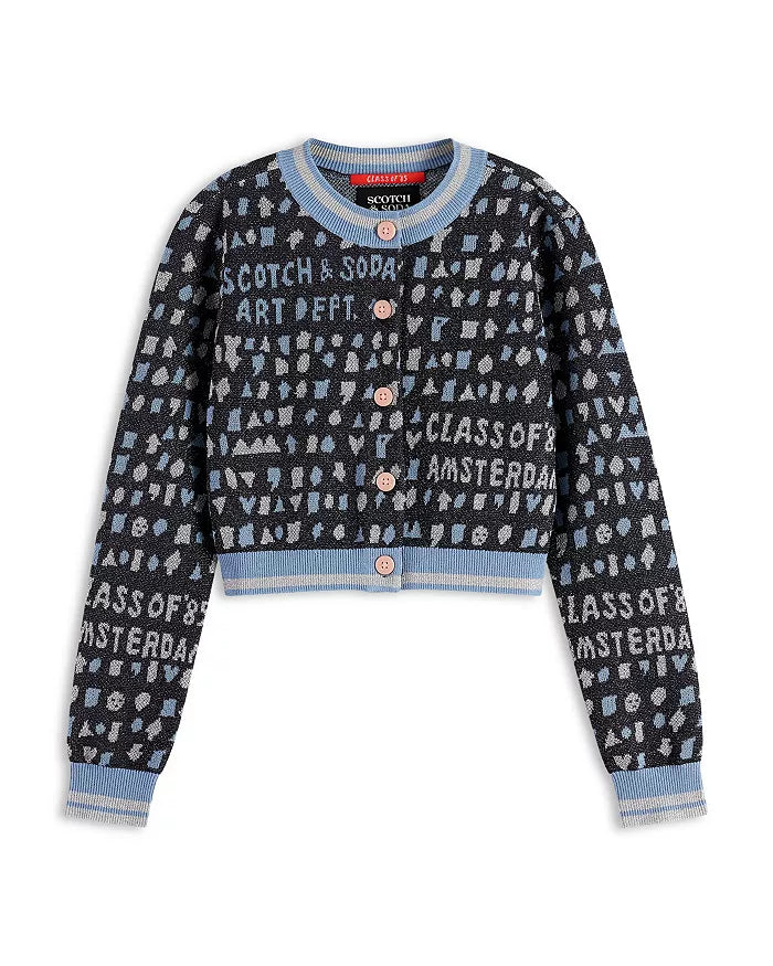 Scotch & Soda Slim Fit Cropped Jacquard Cardigan | Tuesday's Child