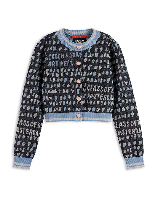 Scotch & Soda Slim Fit Cropped Jacquard Cardigan | Tuesday's Child