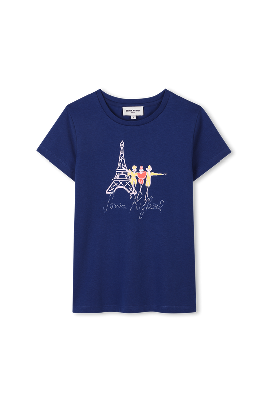 Sonia Rykiel Glitter Logo Eiffel Tower T-shirt