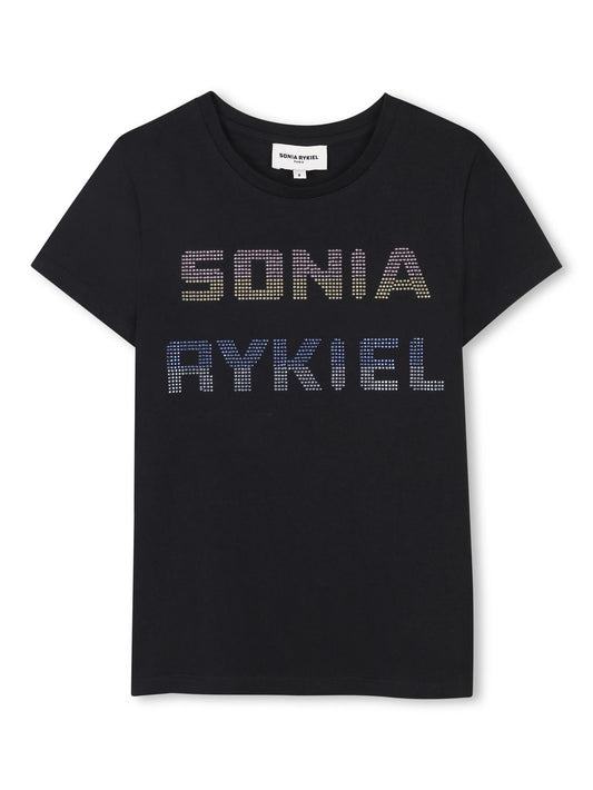 Sonia Rykiel Gradient Rhinestone Logo T-shirt