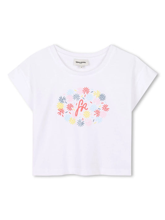 Sonia Rykiel Neon Floral Cropped T-shirt