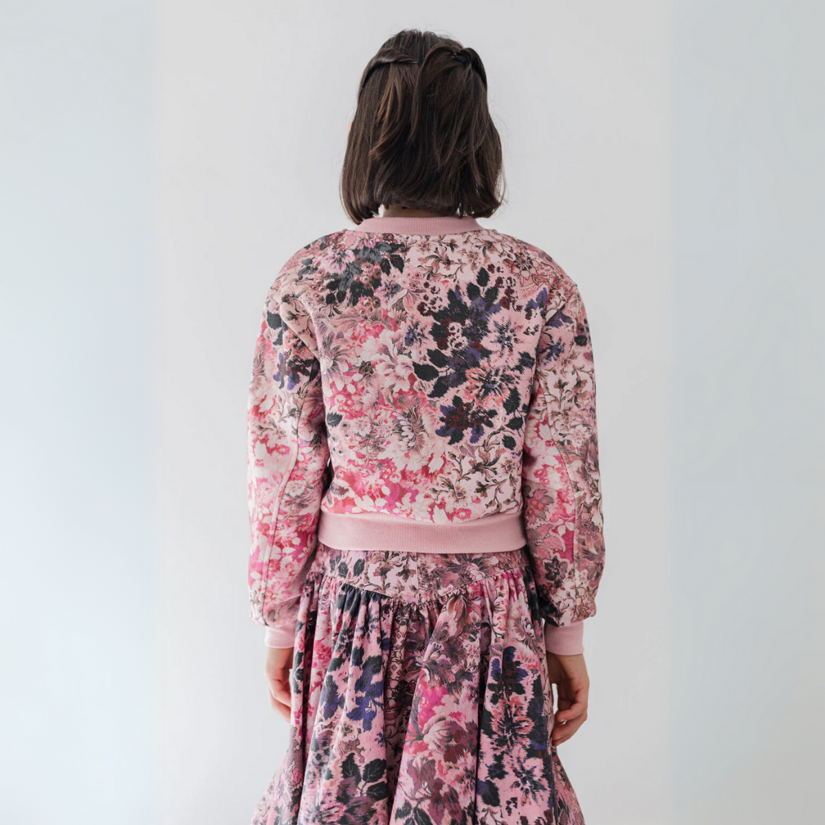 Steph Blurred Floral Print Denim Skirt | Tuesday's Child