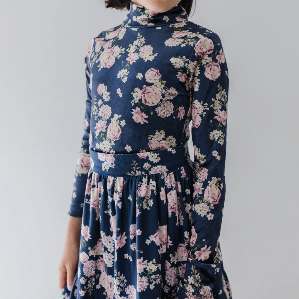 Steph Lilac Floral Print Cord Skirt | Tuesday's Child