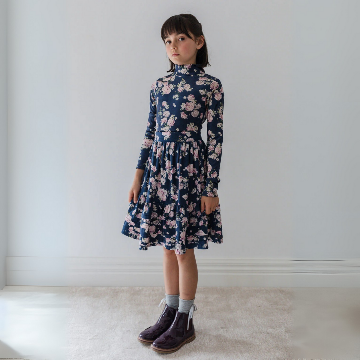 Steph Lilac Floral Print Velvet Top | Tuesday's Child
