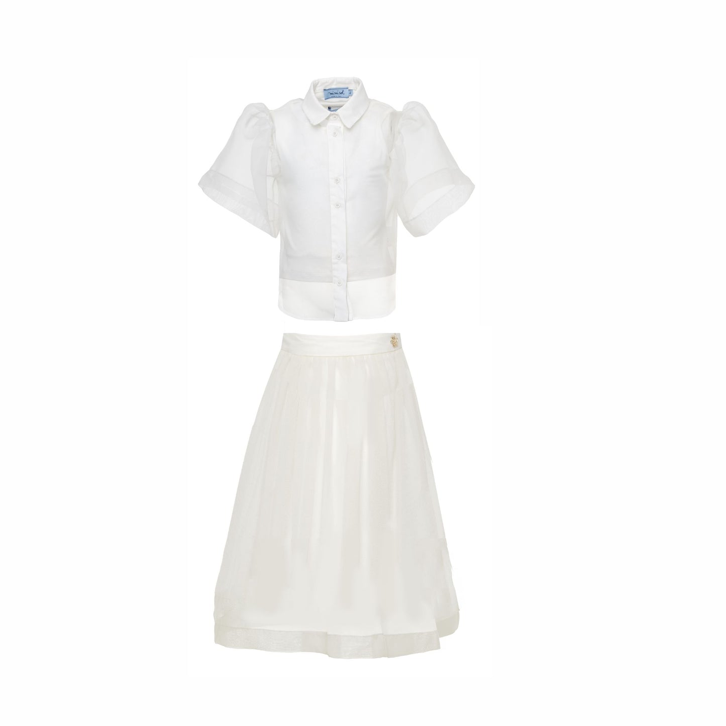 Mimisol Organza Shirt & Taffeta Skirt Set