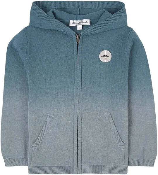 Tartine et Chocolat Knit Ombre Zip Sweater