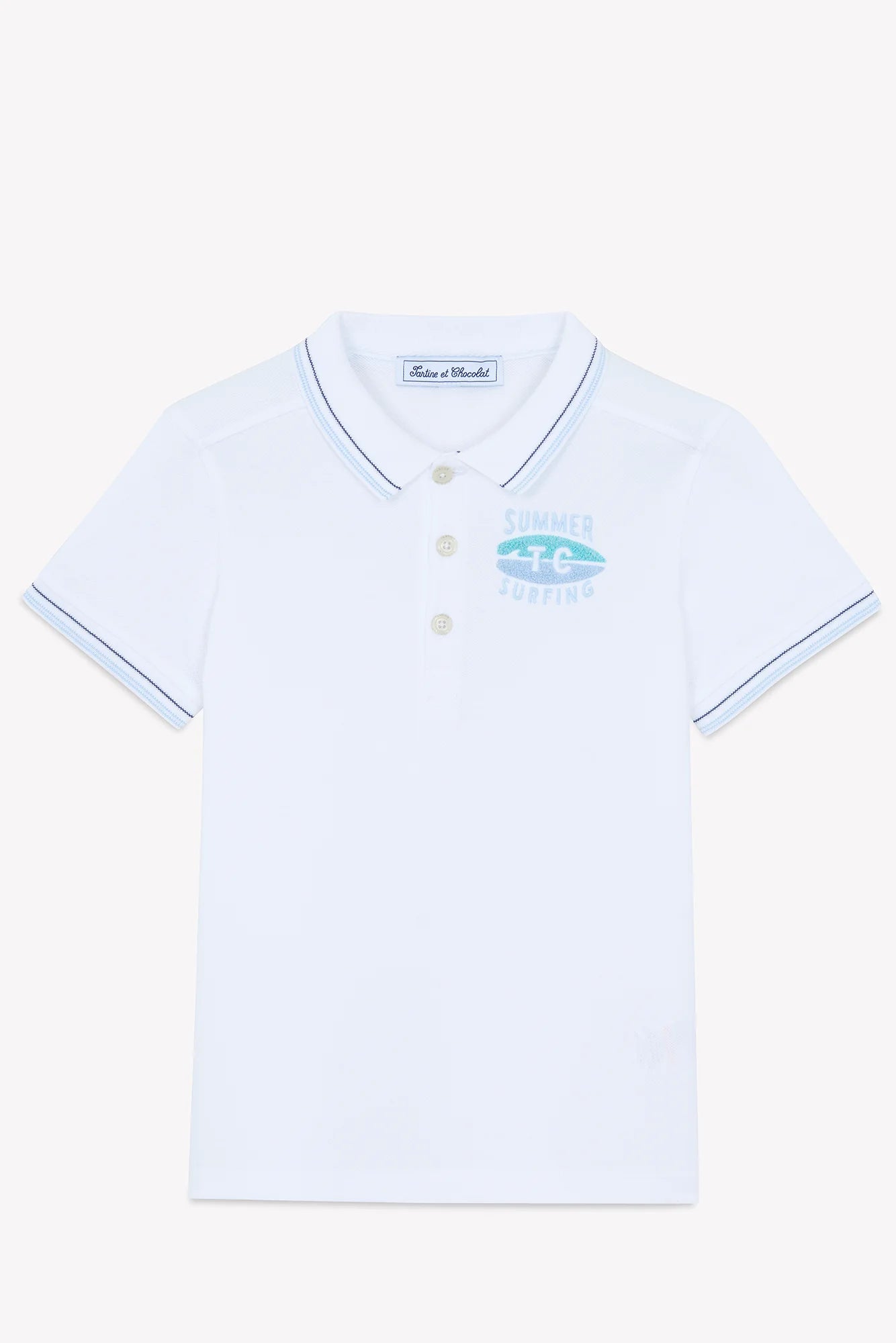 Tartine Boy's Trim Collar SS Polo Shirt