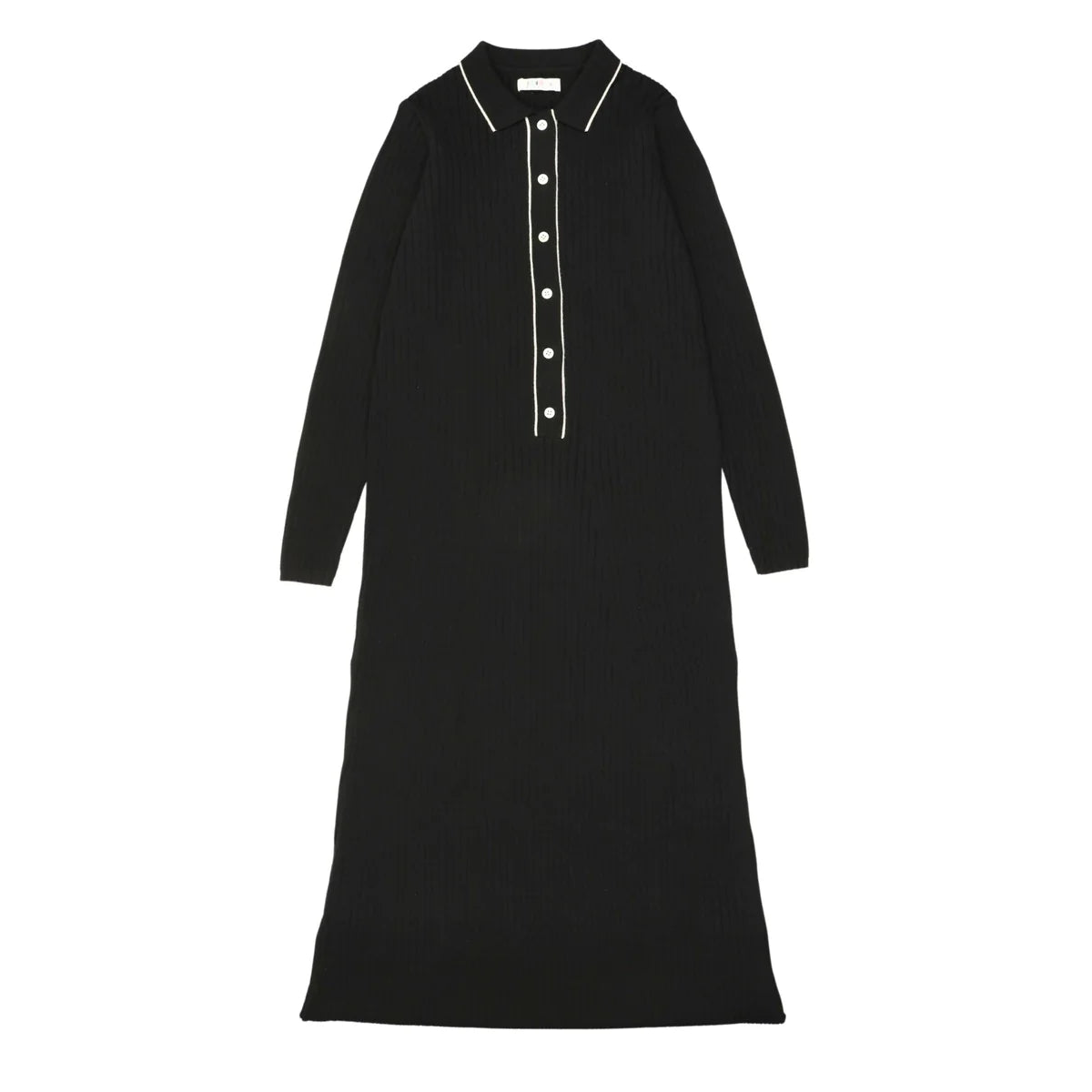 Coco Blanc LS Ribbed Polo Maxi Dress