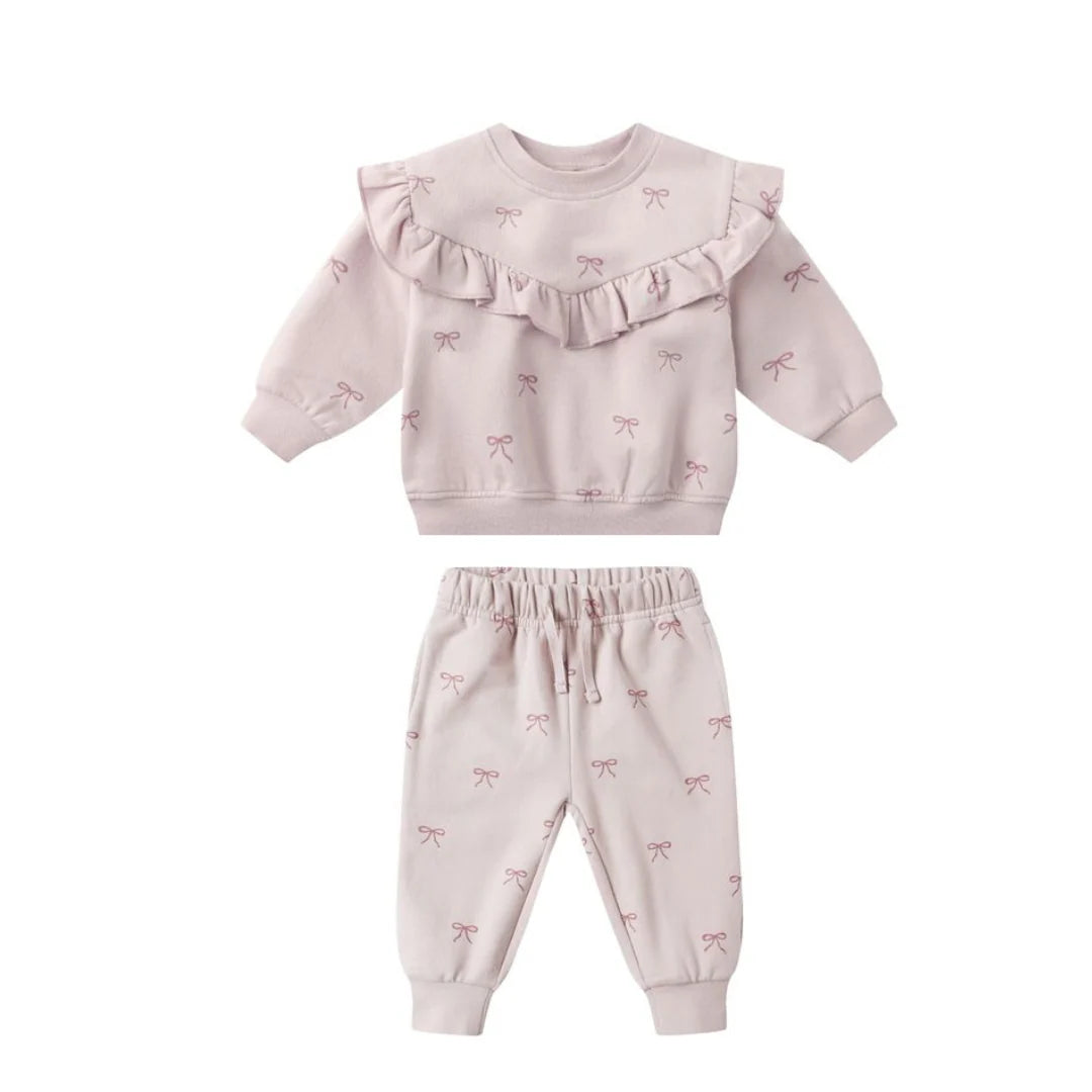 Quincy Mae Ruffle Sweatshirt & Sweatpant Outfit