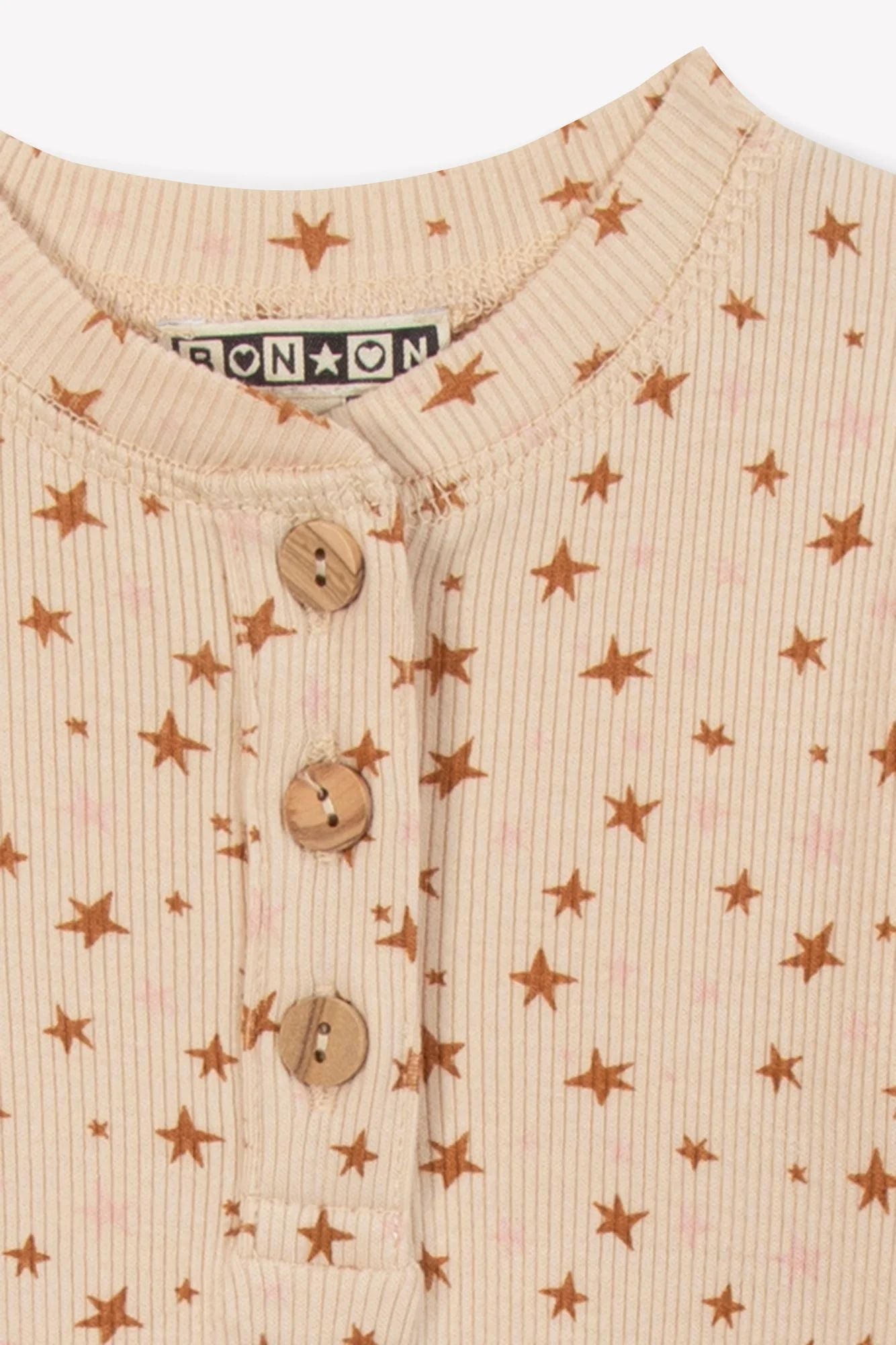 Bon Ton Ribbed Star Print Footie