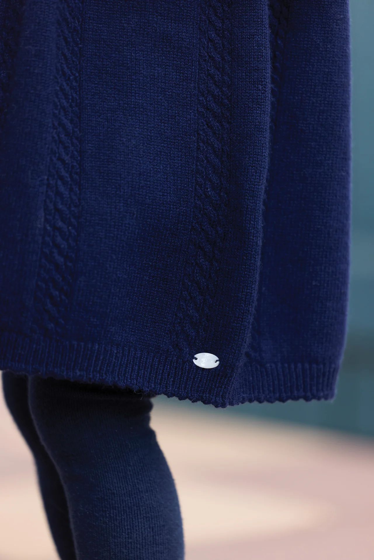 Tartine LS Knit Embro Collar Dress