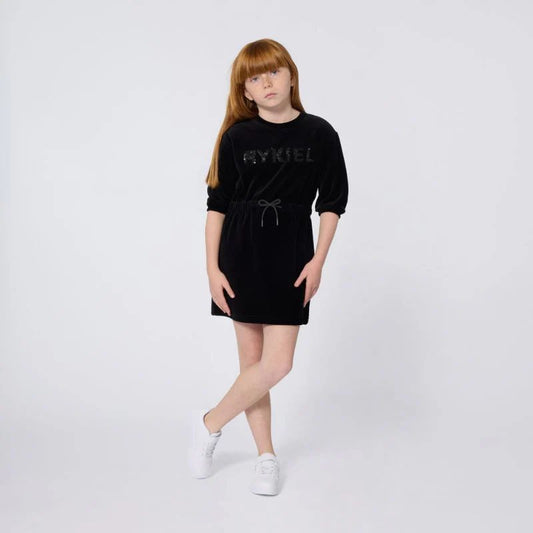 Sonia Velour Logo 3/4 Sleeve Dress