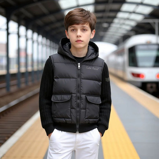 Scotch Bonnet Cable Knit Sleeve Light Jacket w/ Hood