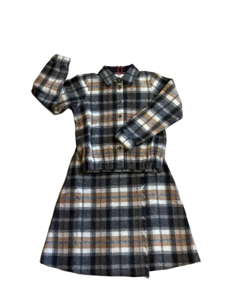 Olivia Rohde Knit Plaid Top & Skirt Outfit