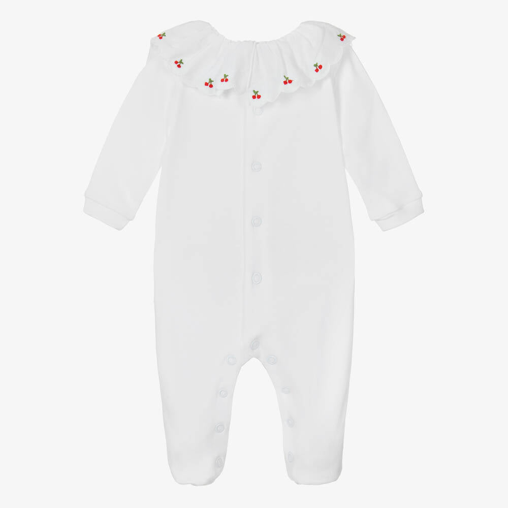 Purete du Babe Embroidered Cherries Collar Footie