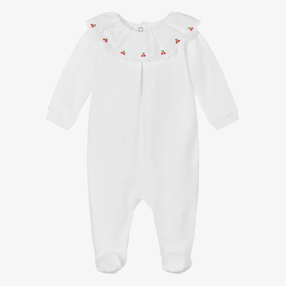 Purete du Babe Embroidered Cherries Collar Footie