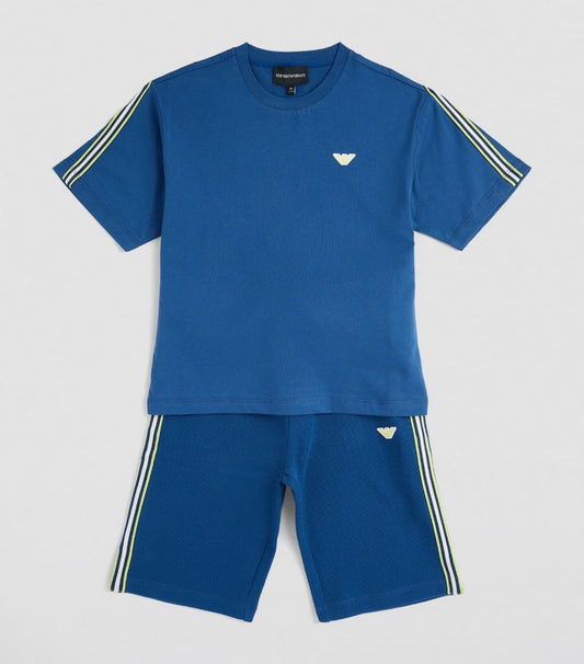 Armani Junior SS T-shirt & Sweat Shorts w/ Stripe Detail