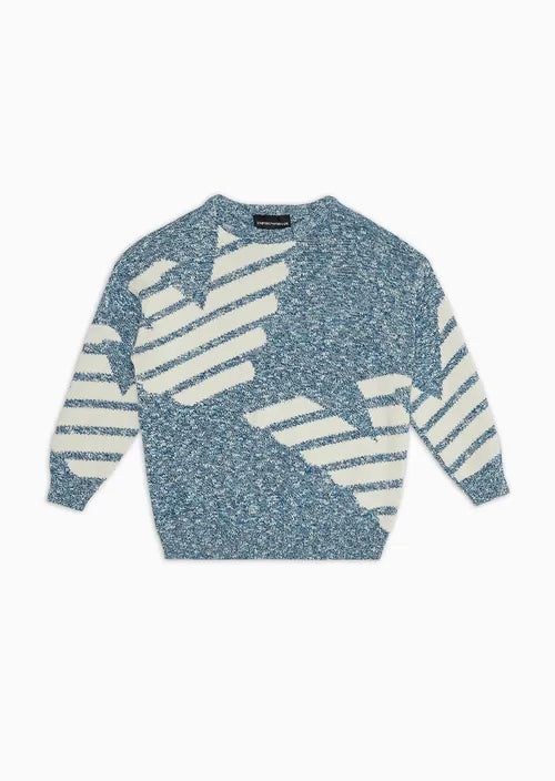 Armani Junior Boy's Marled Big Eagle Sweater