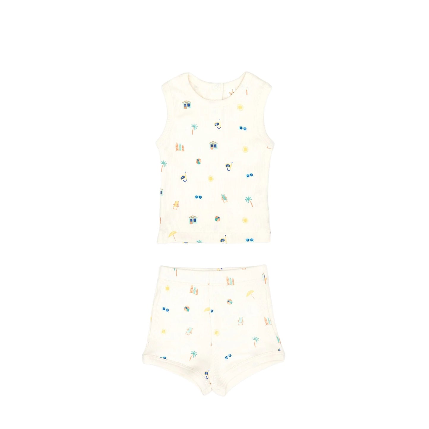 Tun Tun Sleeveless Ribbed Top & Short Outfit