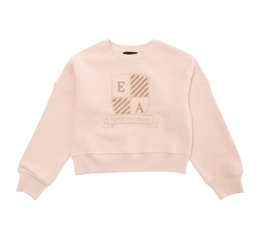 Armani Junior Girls Logo Pullover Sweatshirt