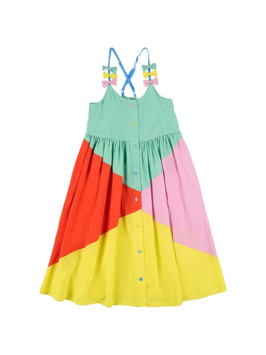 Stella McCartney Sleeveless Color Block Dress w/ Bows