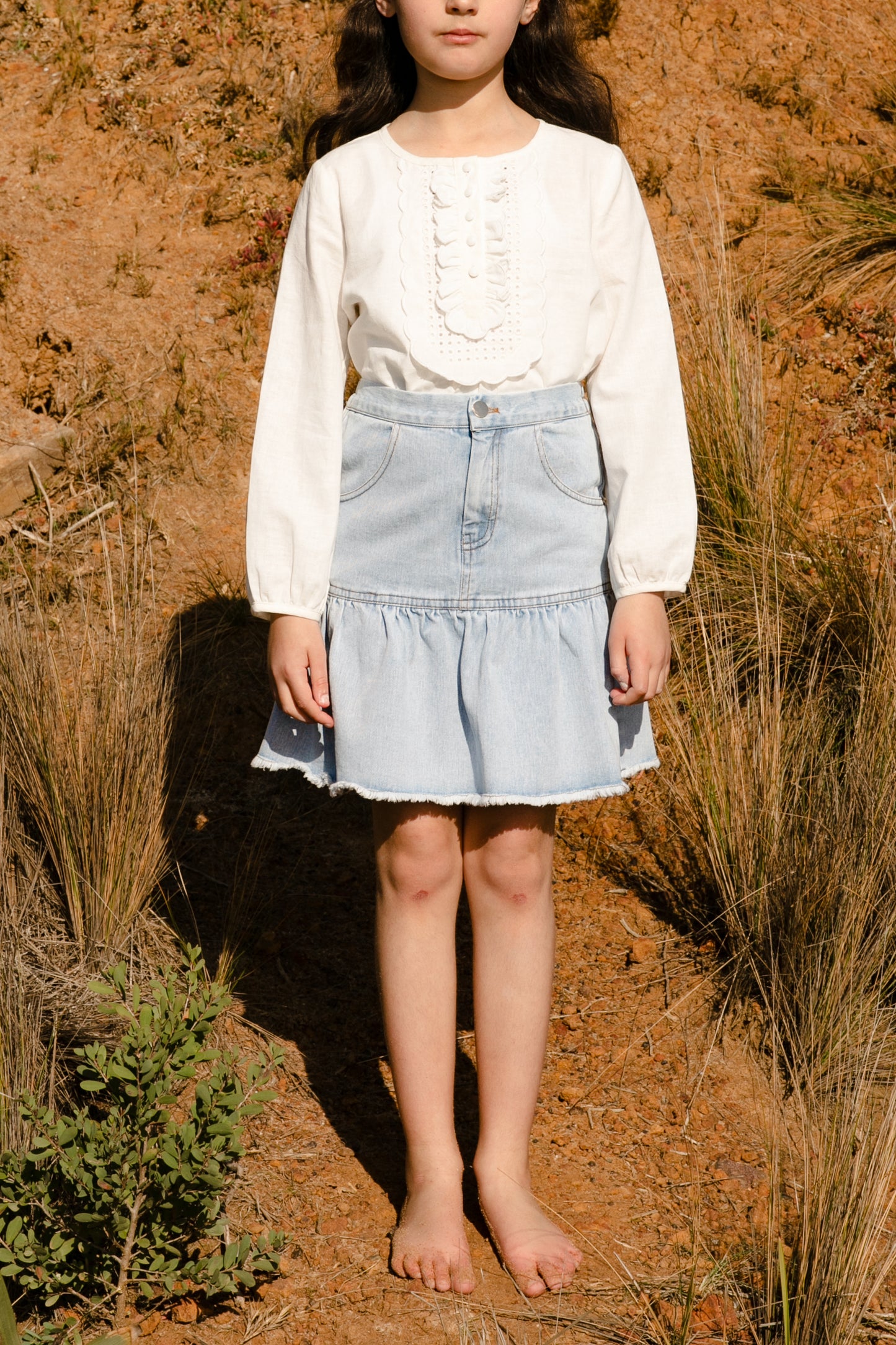 Steph Denim Ruffle Skirt