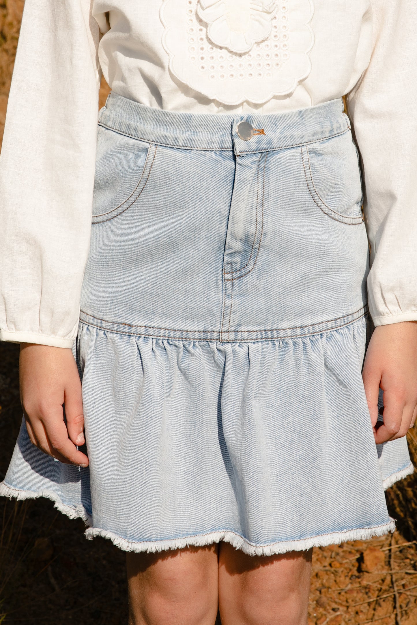 Steph Denim Ruffle Skirt