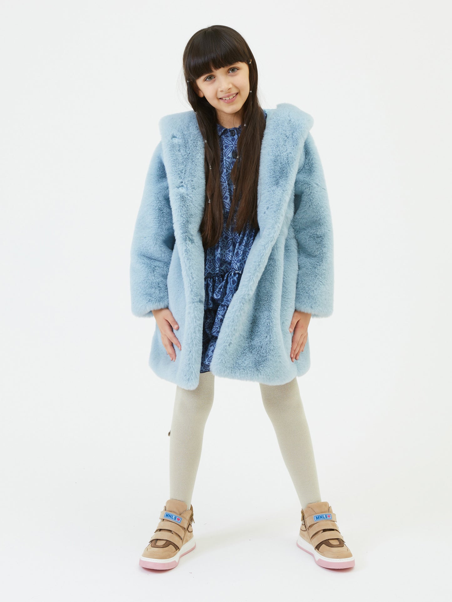 Monnalisa Hooded Faux Fur Coat