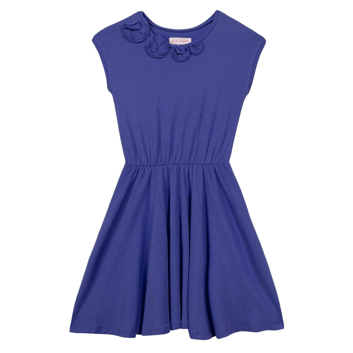 LG60Q-04-LIA-B Jersey Orange dress with Flowers appliqu 46 Indigo / 12A LG60Q-04-LIA-B Jersey Orange dress with Flowers appliqu 46 Indigo / 12A