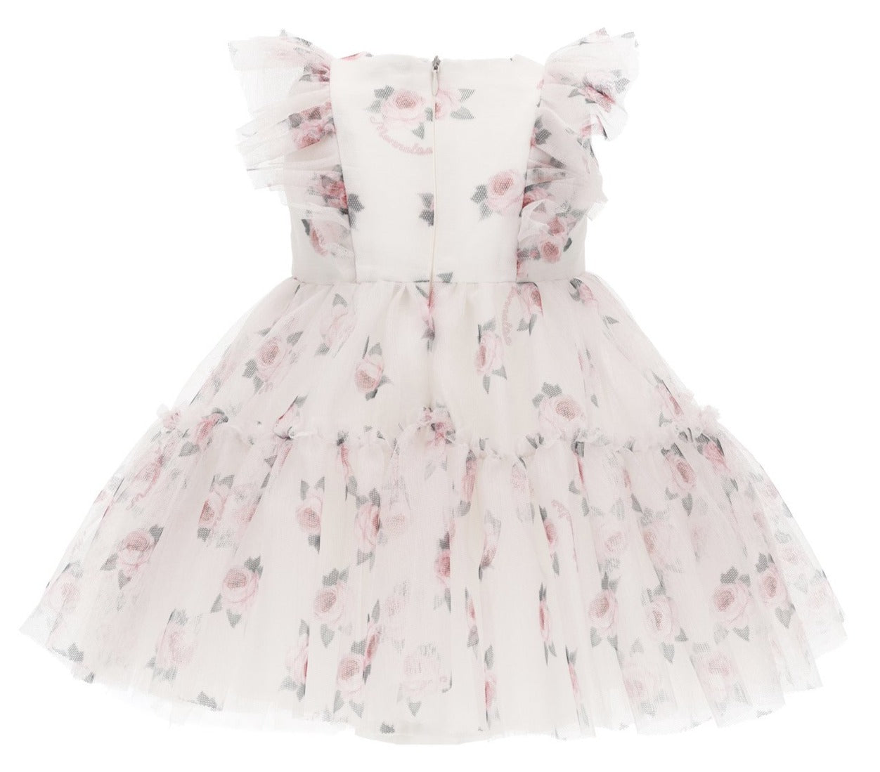 Monnalisa Baby Girl Floral Tulle Party Dress