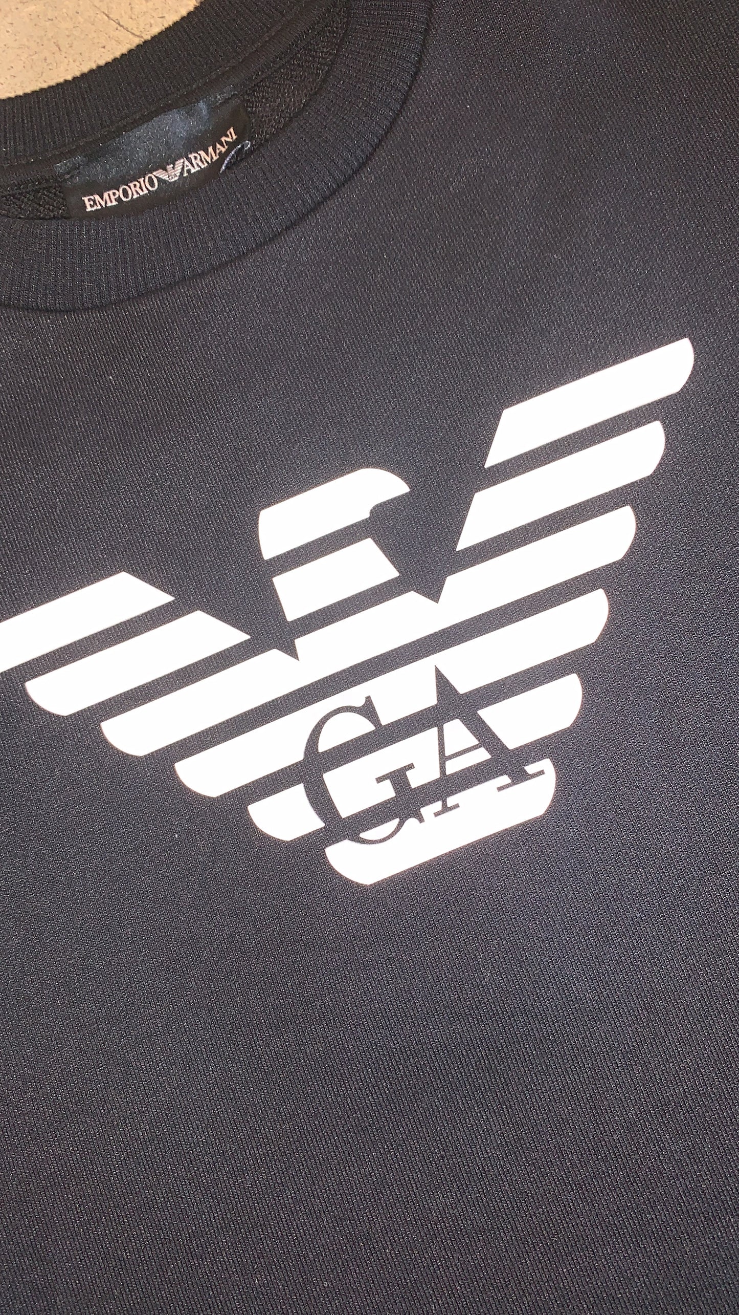 Armani Junior Crewneck Sweatshirt with Eagle Logo