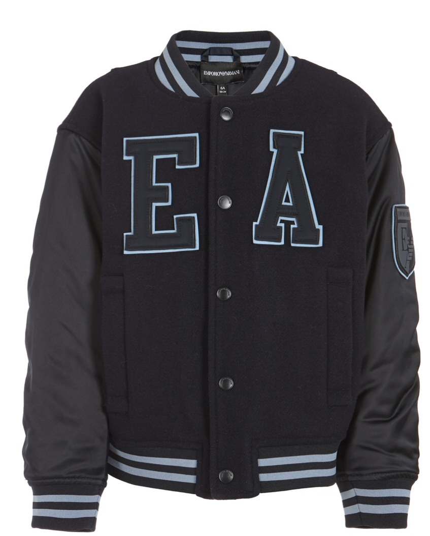 Armani Junior Bomber Jacket with Logo