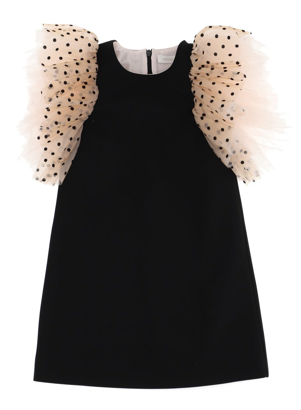 Monnalisa Crepe Tulle Sleeves Dress