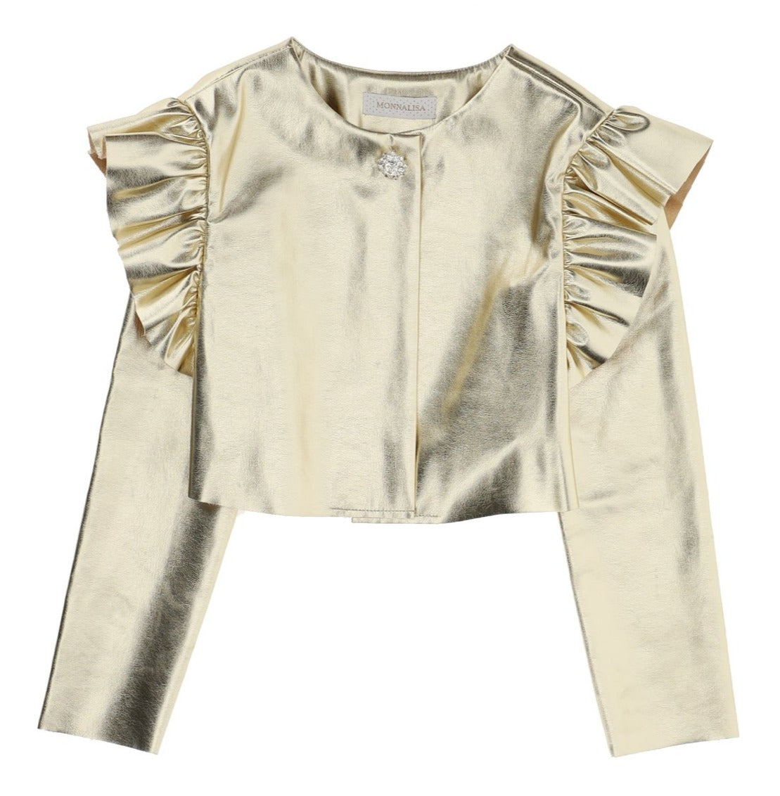 Monnalisa Metallic Ruffle Jacket