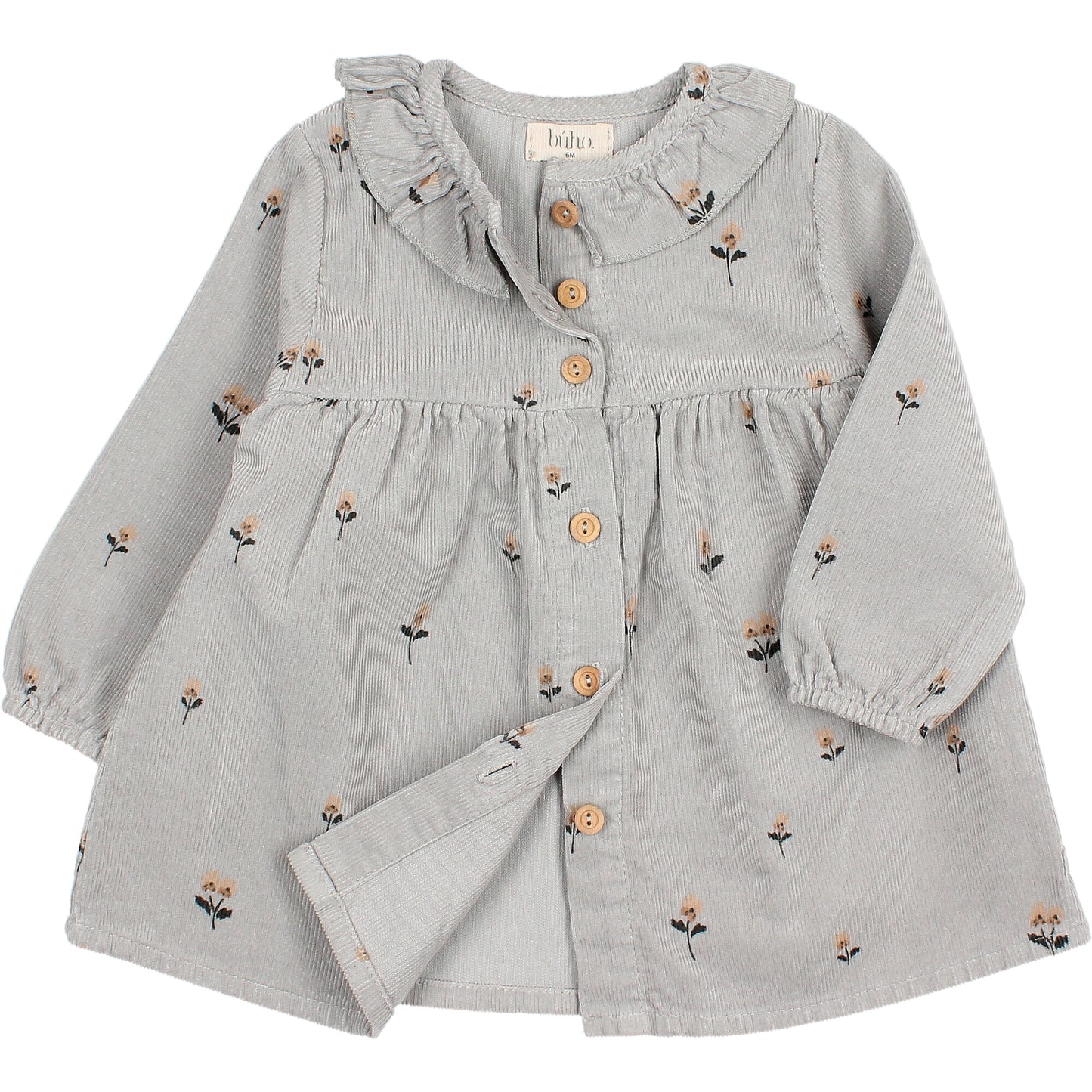 Buho Floral Print Mini-Cord Pullover Dress