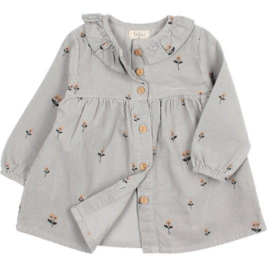 Buho Baby Floral Mini-Cord Pullover Dress
