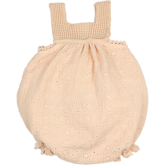 Buho Baby Knit Embroidered Romper