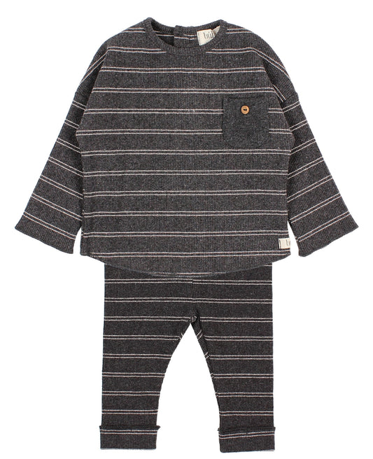 Buho Baby Ribbed Striped Outfit Set