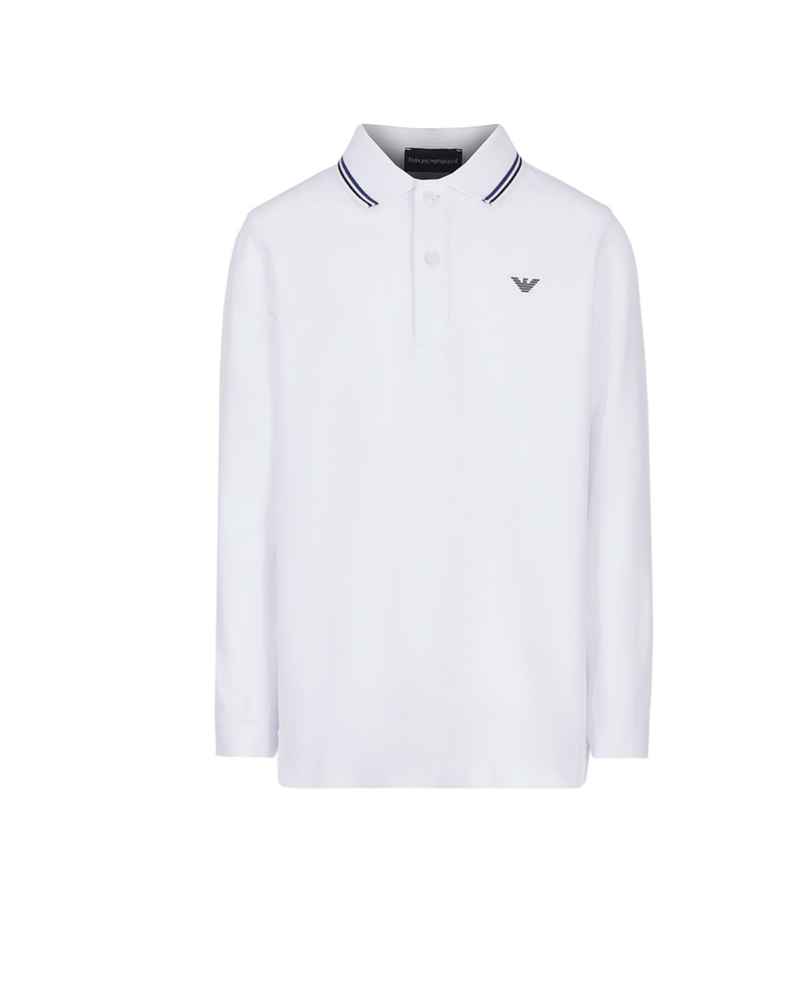 Armani Junior Long Sleeve Pique Polo