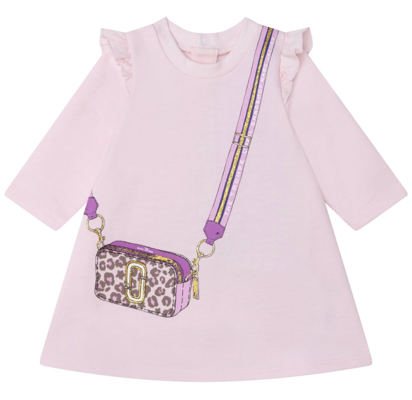 Little Marc Jacobs Long Sleeve Hand Bag Print Dress