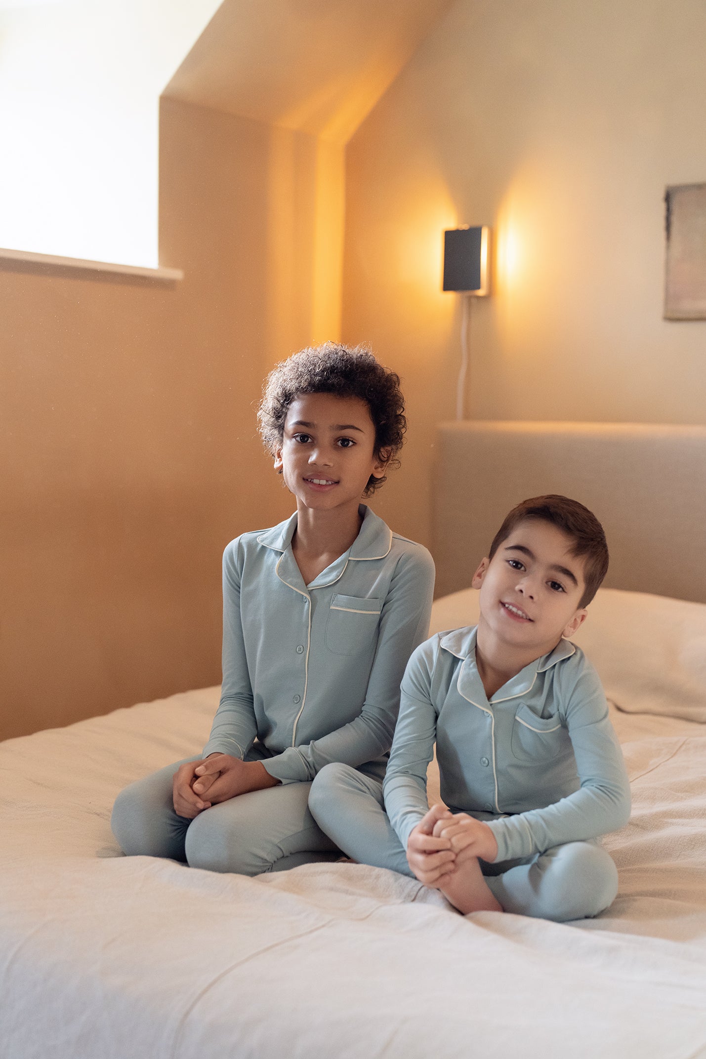 Coco Blanc Cotton Grandpa Pajama w/ Piping