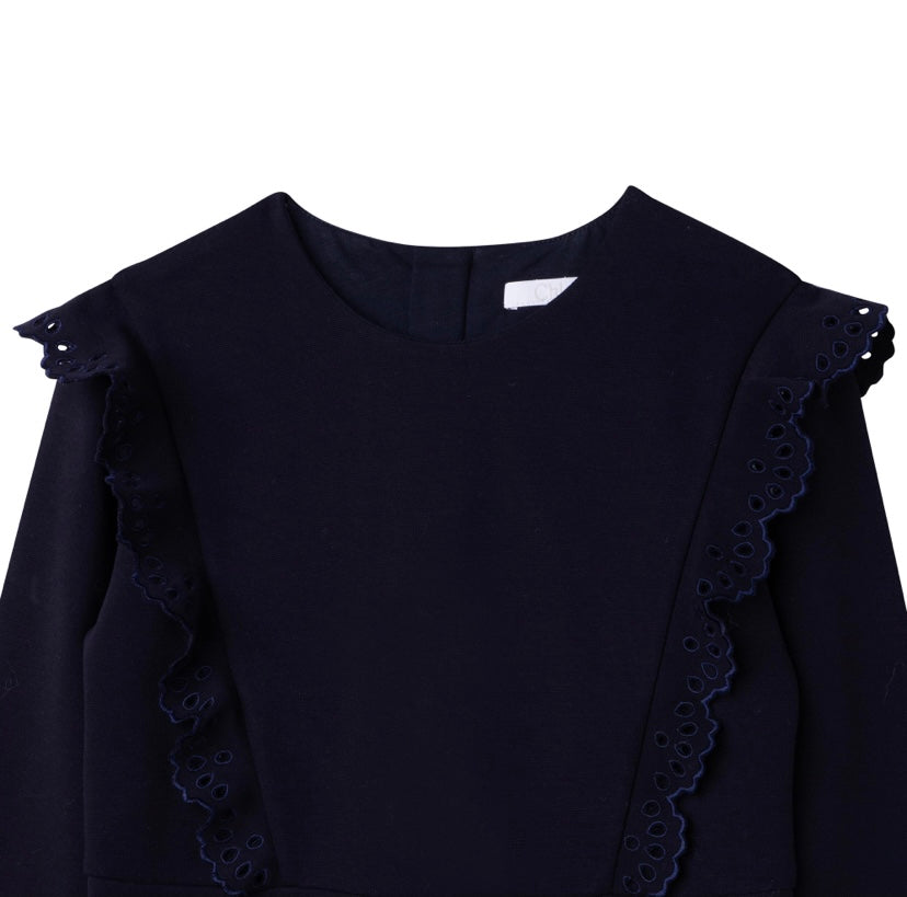 Chloe Milano LS Flounce Dress