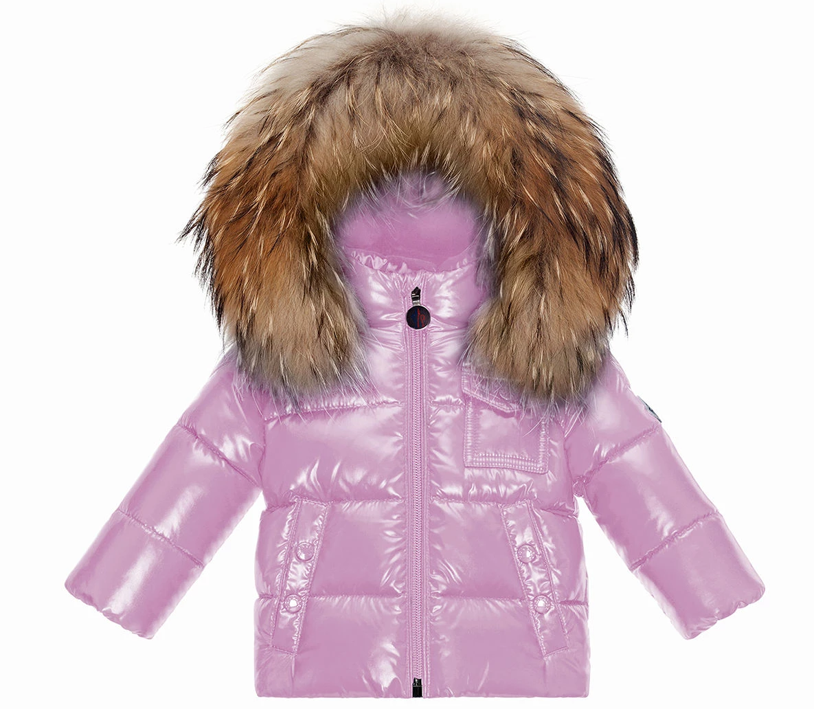 Pink Moncler Jacket With Fur Girls Moncler Jacket