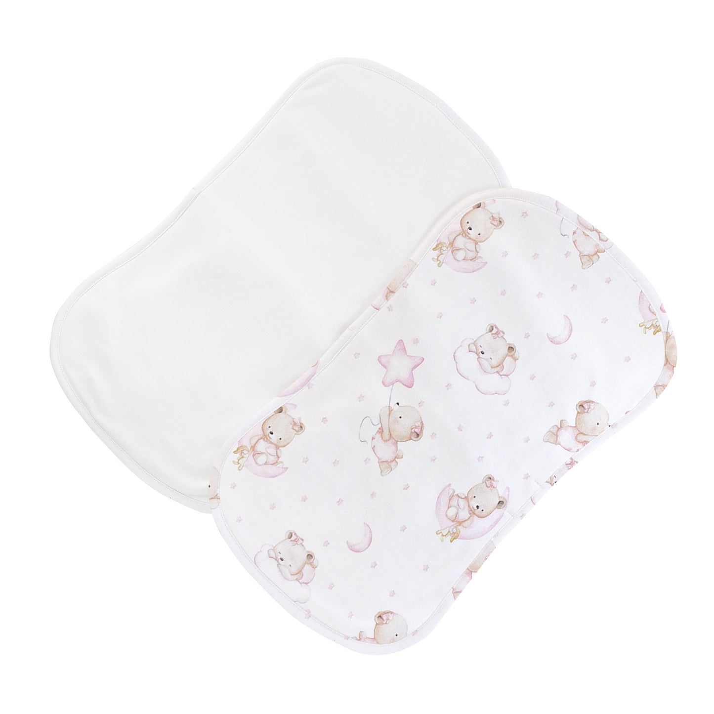 Baby Club Chic Sleep Tight Bear Burp Cloth Set (Pink and Blue Colors Available)