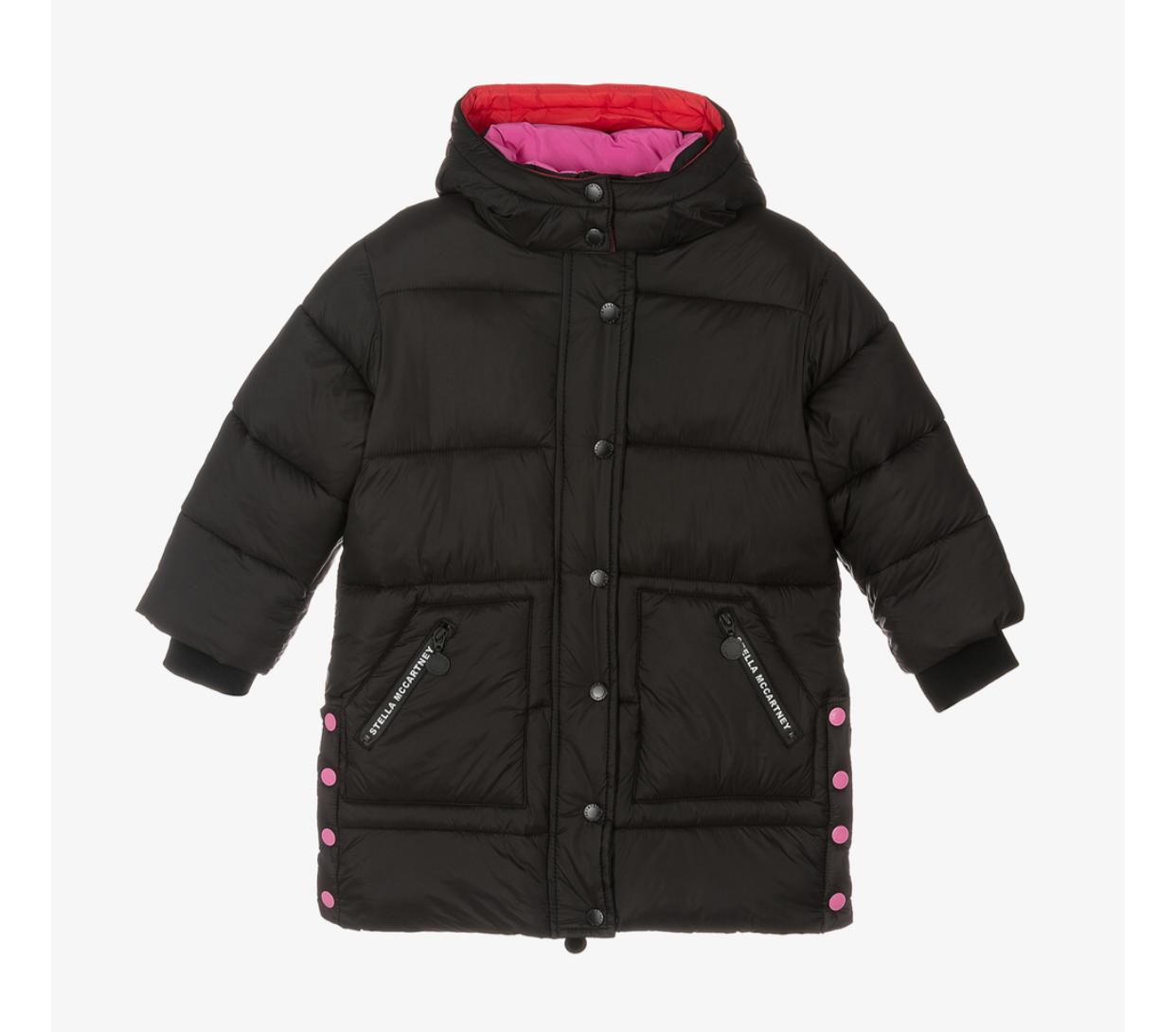 Stella McCartney Girls Puffer Jacket w/ Color Logo Tape