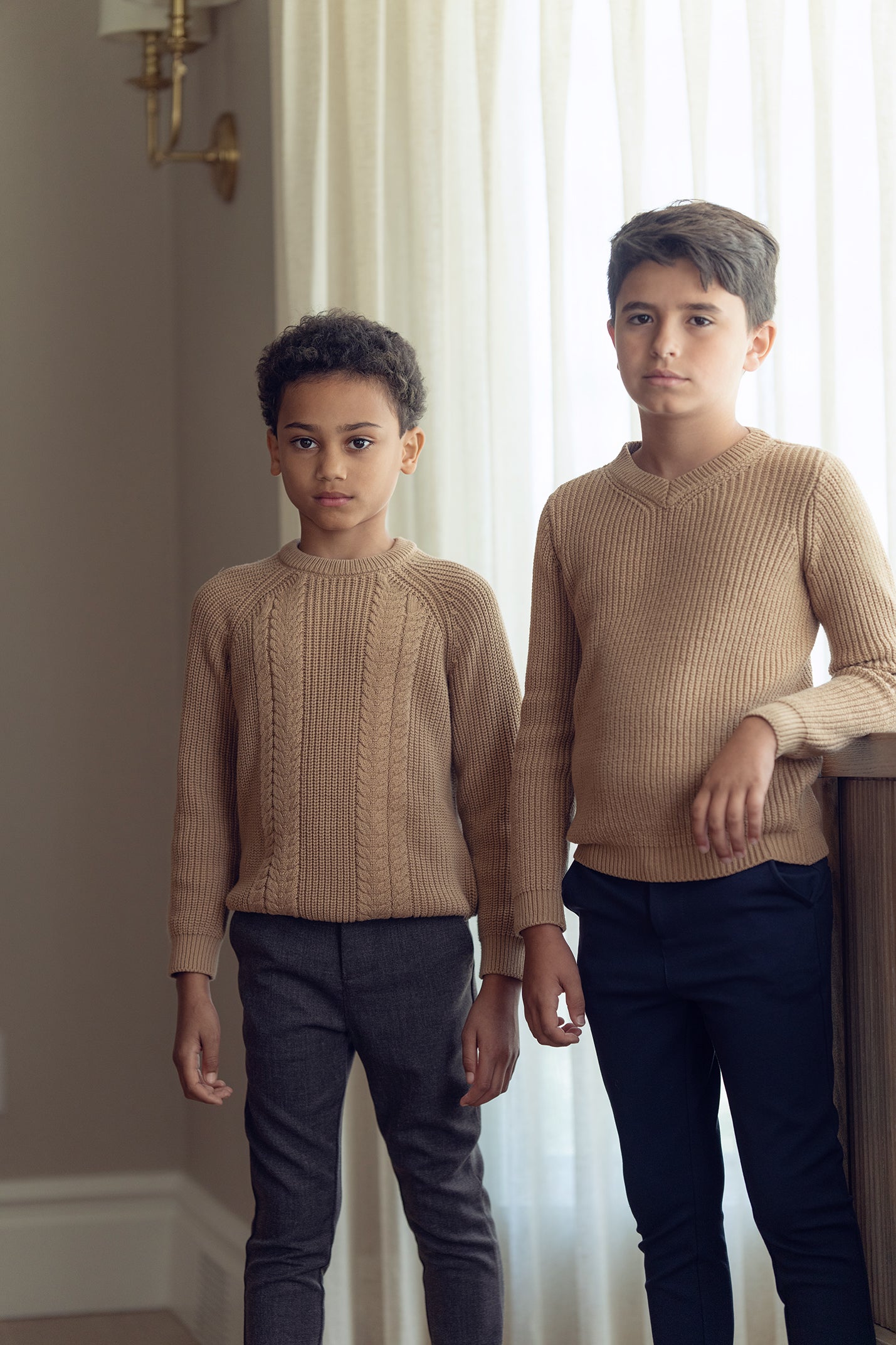 Coco Blanc Boys Cable Knit Sweater